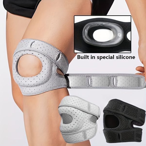 1pc Silicone Patella Knee Brace for Sports And Fitness, Patella Strap Band Sleeve Knee Brace, Essential Workout Knee Strap Knee Pad for Women And Men, Knee Strap Brace for Tennis And Volleyball Training