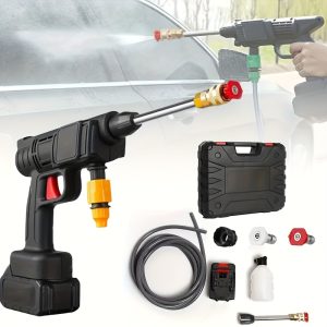 Electric High Pressure Washer, Portable Handheld Car Wash Gun, Up To 3000PSL, With A Single Block Of 15000Mah, A Single Block Can Be Used For About Half An Hour, Suitable For Yard Cleaning, Electric Golf Carts Cleaning, For Sports And Outdoors