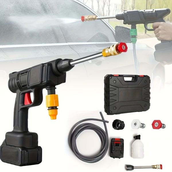 Electric High Pressure Washer, Portable Handheld Car Wash Gun, Up To 3000PSL, With A Single Block Of 15000Mah, A Single Block Can Be Used For About Half An Hour, Suitable For Yard Cleaning, Electric Golf Carts Cleaning, For Sports And Outdoors