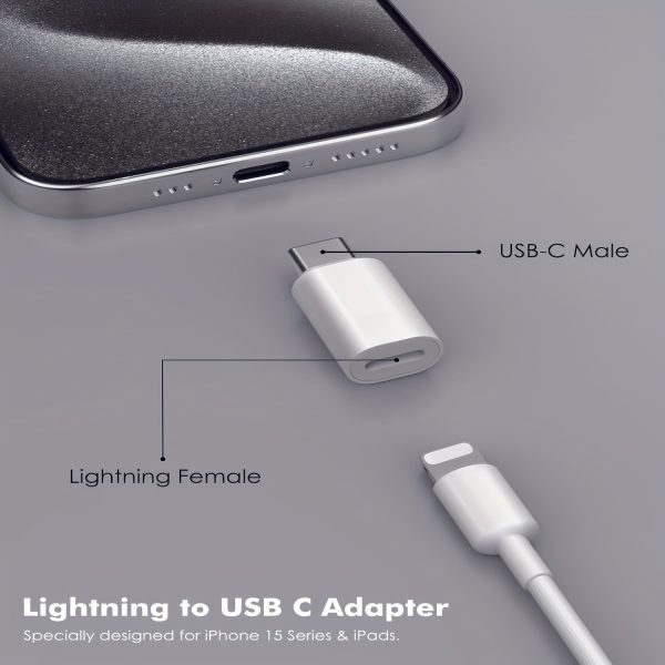 2pcs Set, Lightning Female To USB C Male Adapter - Image 4
