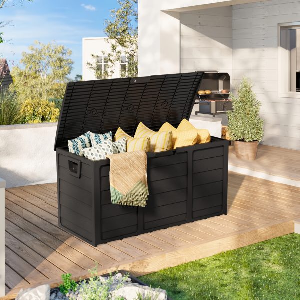 75 Gallon Resin Deck Storage Box with Handles, Storage Container for Home, Kitchen, Retail Stores, And Merchandise Organization, Box, Cabinet, Rack for Outdoor Storage - Image 2