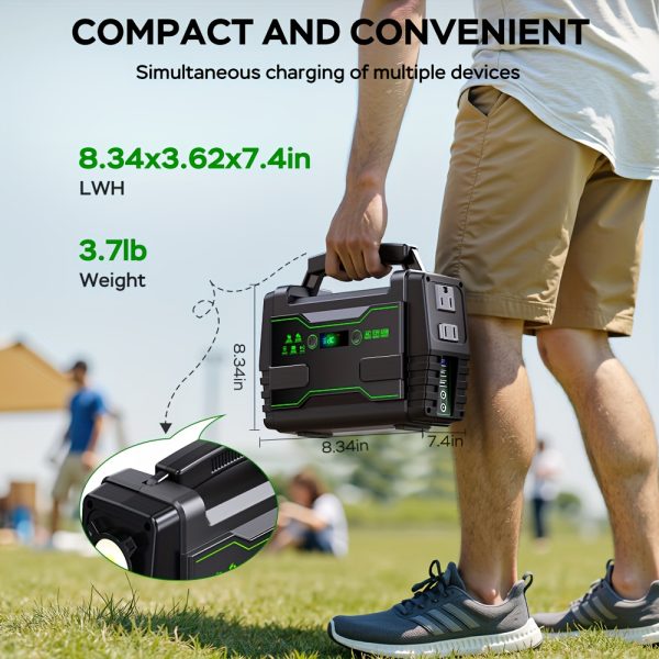 Portable Power Station 200W/300W Peak Camping Solar Generator 155Wh/167Wh/296Wh Power Bank with 30/60W Solar Panel with AC Outlet 110V with Multi-Output LED Flashlights for CPAP Home Camping Hurricane Emergency - Image 13