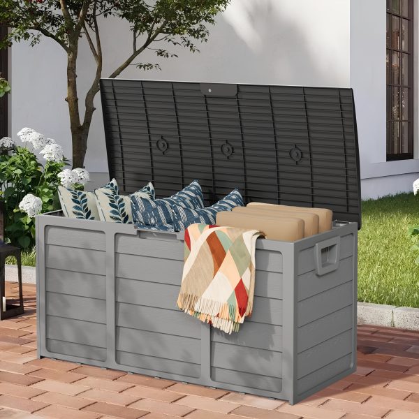 75 Gallon Resin Deck Storage Box with Handles, Storage Container for Home, Kitchen, Retail Stores, And Merchandise Organization, Box, Cabinet, Rack for Outdoor Storage - Image 4