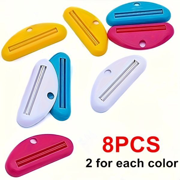8pcs Household Toothpaste Squeezer Toothpaste Clip Facial Cleanser Hand Cream Squeezer Manual Squeezer Sample Roller Press - Image 6