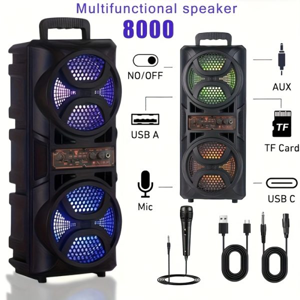 Loudspeakers, Ultimate Sound Experience with/FM/USB/TF Card/MIC, Suitable for Outdoor, Parties