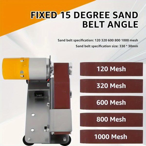 3-In-1 Mini Belt Sander, Electric Spindle Sander, 15° Belt Sander For Knife Making, 7 Adjustable Speed Knife Polishing Kit, Power Belt Sanders For Metal, Wood, DIY, Handcraft, And Tool & Knife Sharpening, Plus Kit With Comprehensive Accessories - Image 3