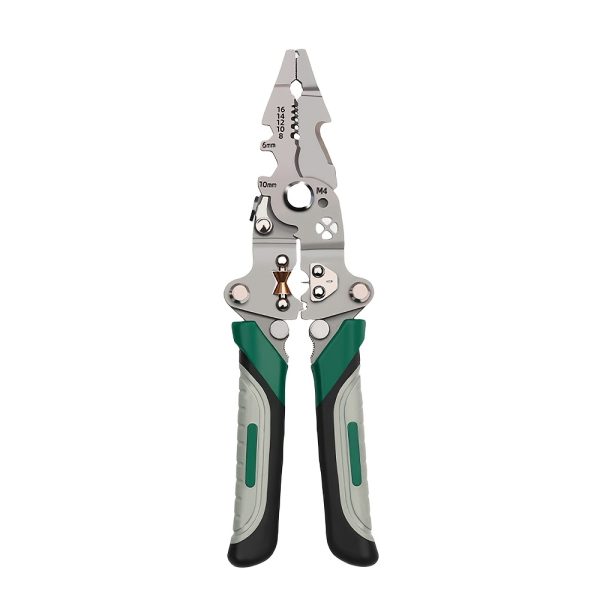 Versatile Electrician's Wire Stripper - Foldable, Multi-Function Tool for Stripping, Cutting & Crimping, Non-Slip Grip, Metal Construction - Image 11