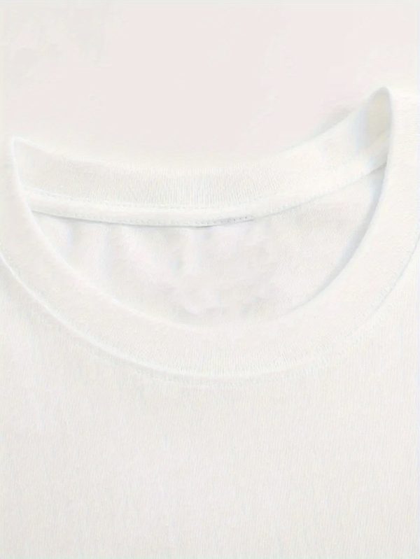 Fashionable Letter Print Women'S Round Neck Pure T-Shirt with a Minimalist Design, Comfortable And Breathable, Suitable for Everyday Casual Wear, Showcasing a Natural Elegant Style, a Must-Have for Summer Parties, Local Shipping. - Image 3