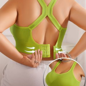 Plus Size Women's s Bra with Removable Pads - Breathable Anti-Sagging Wire-Free Design for Yoga - 10 Colors Available, Accessory, Racerback Style, Adjustable Straps, Medium Elasticity, Top, Seamless Style, Durable Construction, Lifestyle