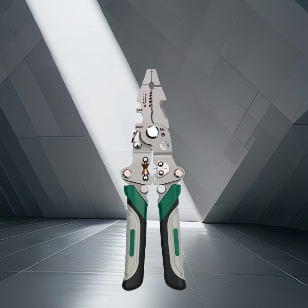 Versatile Electrician's Wire Stripper - Foldable, Multi-Function Tool for Stripping, Cutting & Crimping, Non-Slip Grip, Metal Construction - Image 5