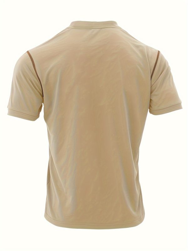 Men's Short Sleeve Henley Tee, Men's Casual Clothing For Summer, Gift For Men - Image 8