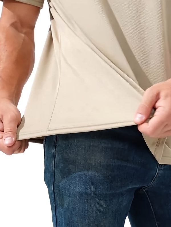 10pcs Men's Breathable Moisture Absorbent Quick Drying Sailor Neck Short Sleeve T-Shirts - Image 5