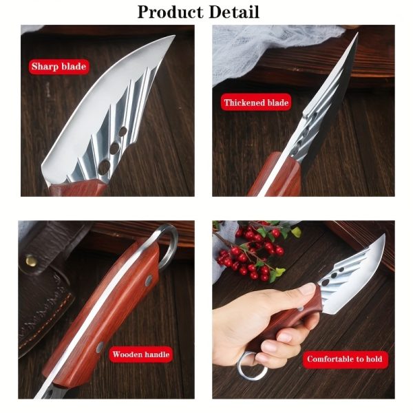 1pc Kitchen Boning Knife, Fixed Blade, With Sheath, Suitable for Family, Camping, Cutting Knife - Image 7