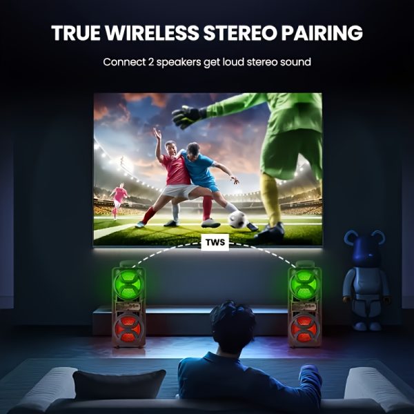 Loudspeakers, Ultimate Sound Experience with/FM/USB/TF Card/MIC, Suitable for Outdoor, Parties - Image 3