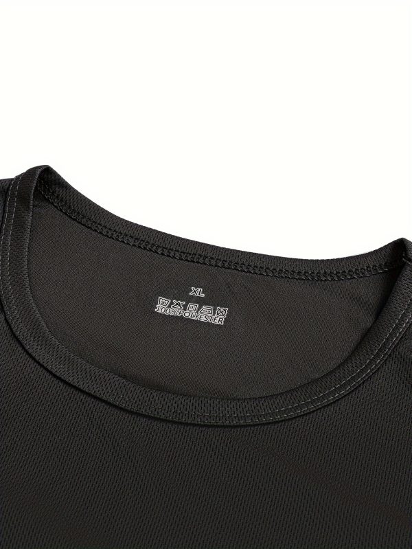 6pcs Men's Breathable Quick-Dry Polyester Athletic T-Shirts - Moisture-Wicking Crew Neck Short Sleeve with Reflective Logo Strips, Regular Fit Gym Running Workout Shirts, 6 Colors (Navy, Olive, Light Grey, Burgundy, Royal, Black), Gym Shirts, Fitness Apparel, Subtle Style Accents, Moisturewicking Fabric, Sports Performance, Casual Activewear, Durable Construction, Sports Tshirt, Active Men - Image 3