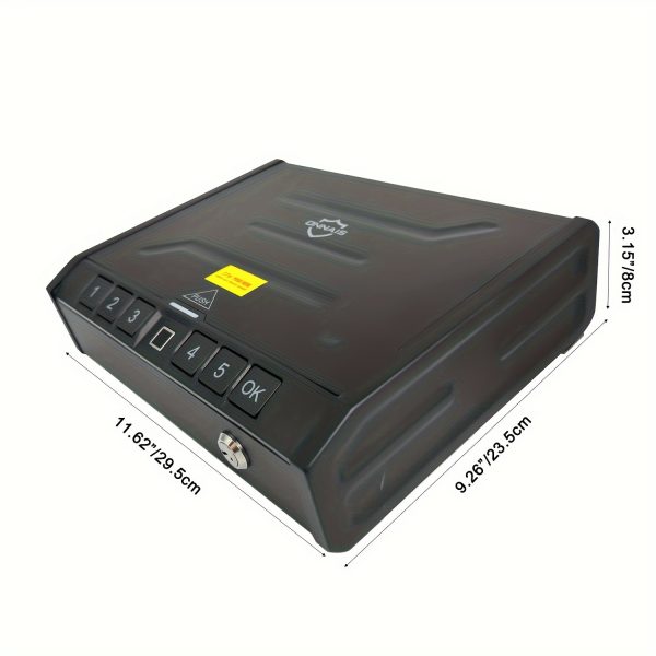 PLUS IRON Biometric Gun Safe - Rapid Access Pistol Storage Case with Advanced Keypad, Fingerprint, and Key Multi-Opening - Ideal for Home Bedside Nightstand or Car, Secure and Tamper-Proof Storage Solution - Image 5