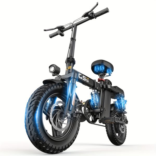 Adult Folding Electric Bike 740W Peak Motor 20 MPH 35-Mile Range 48V Removable Battery 14" Compact Alloy Steel Frame Disc Brakes Black City Commuter E-Bike with High-Quality Accessories, Foldable Electric Bike, Urban Cycling, Sleek Design, Durable Build - Image 12