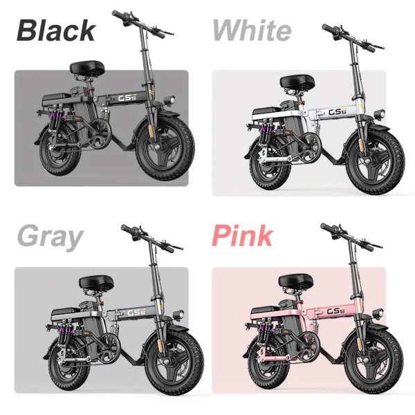 Adult Folding Electric Bike 740W Peak Motor 20 MPH 35-Mile Range 48V Removable Battery 14" Compact Alloy Steel Frame Disc Brakes Black City Commuter E-Bike with High-Quality Accessories, Foldable Electric Bike, Urban Cycling, Sleek Design, Durable Build - Image 2