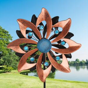 Outdoor Wind-Powered Rotating Windmill with Ground Stake, a Metal 360-Degree Double-Sided Windmill for Garden, Yard, And Lawn Decoration, Gift.