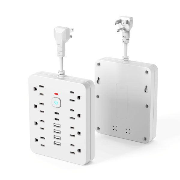 14-in-1 Power Strip Surge Protector with 8AC Outlets, 4USB & 2Type-C Ports | Multi Plug Outlet Expander, USB Wall Plug, Compact Desk Multi-plug Outlet | Flat Plug Design, Space-Saving Extension Cord for Home, Office And Kitchen - Image 3