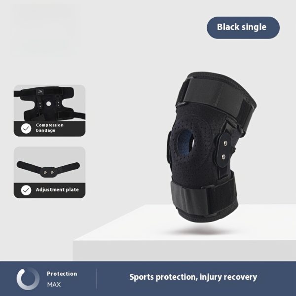 Professional Knee Braces with Adjustable Straps & Compression System - Black Textile Material for Runners, Gym Workouts - Ergonomic Knee Support with Padded Comfort & Stability, Knee Braces for Running, Sports Knee Protection, Secure Fit Design, Durable Construction - Image 6