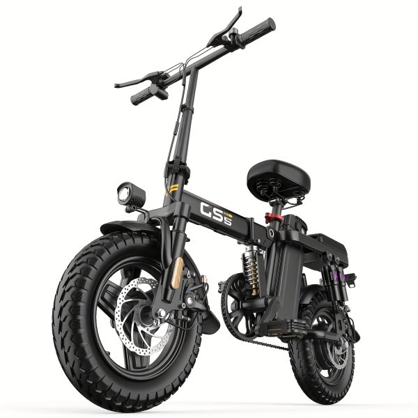 Adult Folding Electric Bike 740W Peak Motor 20 MPH 35-Mile Range 48V Removable Battery 14" Compact Alloy Steel Frame Disc Brakes Black City Commuter E-Bike with High-Quality Accessories, Foldable Electric Bike, Urban Cycling, Sleek Design, Durable Build - Image 4