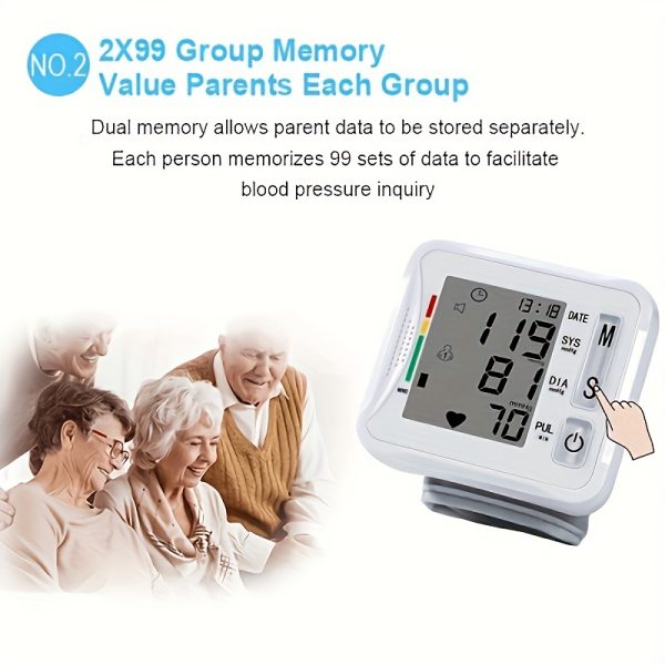 1pc TAIKON Wrist Blood Pressure Monitor with LCD Display, Adjustable Cuff, Pulse Rate Detection, and Irregular Heartbeat Alert - Battery Operated (Batteries Not Included), Blood Pressure Measurement | Comprehensive Display | Sound Playback Feature - Image 8
