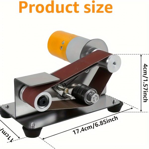 3-In-1 Mini Belt Sander, Electric Spindle Sander, 15° Belt Sander For Knife Making, 7 Adjustable Speed Knife Polishing Kit, Power Belt Sanders For Metal, Wood, DIY, Handcraft, And Tool & Knife Sharpening, Plus Kit With Comprehensive Accessories - Image 7