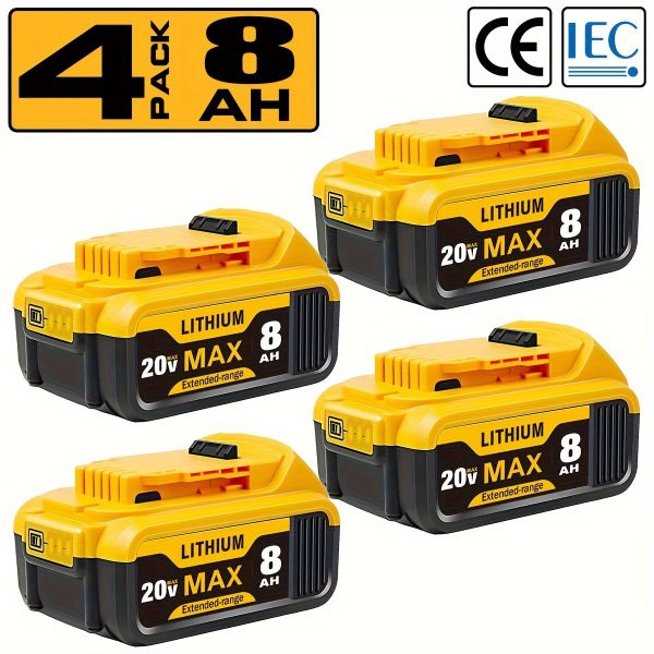 1-2-4 PACK 8.0Ah 20V Replacement For Dewalt 20V Max Battery - Image 7