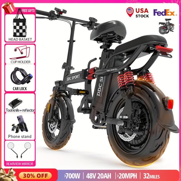 740W Peak Motor, 35-Mile Range, Electric Bike for Adults