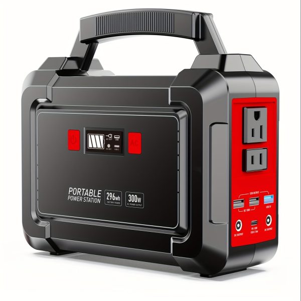 Portable Power Station 200W/300W Peak Camping Solar Generator 155Wh/167Wh/296Wh Power Bank with 30/60W Solar Panel with AC Outlet 110V with Multi-Output LED Flashlights for CPAP Home Camping Hurricane Emergency - Image 3
