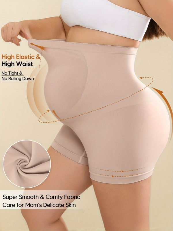 Women'S High-Waist High-Stretch Belly Support Fabric with Abdominal Functionality, Ribbed Back Support Maternity Shorts, Comfortable and Breathable Suitable for the Full Pregnancy Cycle, Maternity Clothing|Breathable Fabric|Elastane Fabric - Image 9