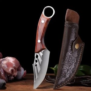 1pc Kitchen Boning Knife, Fixed Blade, With Sheath, Suitable for Family, Camping, Cutting Knife