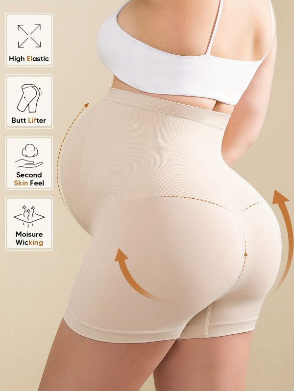 Women'S High-Waist High-Stretch Belly Support Fabric with Abdominal Functionality, Ribbed Back Support Maternity Shorts, Comfortable and Breathable Suitable for the Full Pregnancy Cycle, Maternity Clothing|Breathable Fabric|Elastane Fabric - Image 8