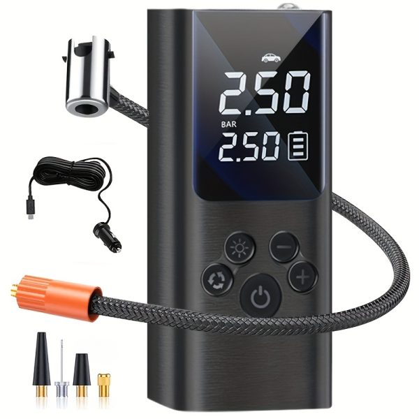 150PSI Cordless Tire Inflator Portable Tire Inflator, 150PSI Cordless Air Compressor with Digital Gauge & LED Light, USB Rechargeable, Fast Inflation for Cars, Bikes, Motorcycles & Sports Equipment, Air Pump for Car Tires - Image 13