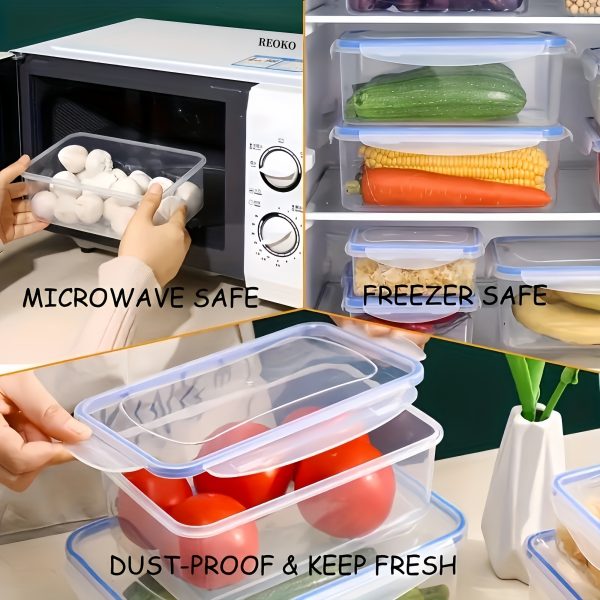 8pcs Multi-Size Transparent Food Storage Containers with Tightly Sealed Lids - Perfect for Fruits, Vegetables, Meat & More - Microwave Safe, Reusable Polypropylene Kit for Kitchen Organization | Sleek Storage Design-The Perfect Gift-Mother's Gift - Image 6