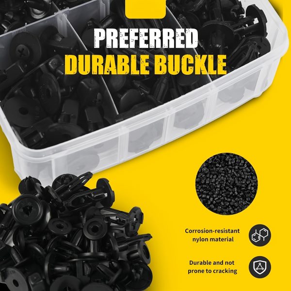 635pcs Car Push Retainer Clips - 16 Sizes Nylon Bumper Fender Plastic Rivets Automotive Clips Auto Fasteners With 10 Cable Ties And Fasteners Remover Replacement - Image 4