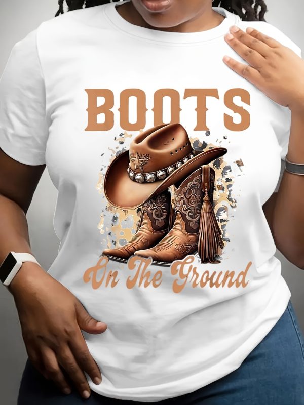 Fashionable Letter Print Women'S Round Neck Pure T-Shirt with a Minimalist Design, Comfortable And Breathable, Suitable for Everyday Casual Wear, Showcasing a Natural Elegant Style, a Must-Have for Summer Parties, Local Shipping.