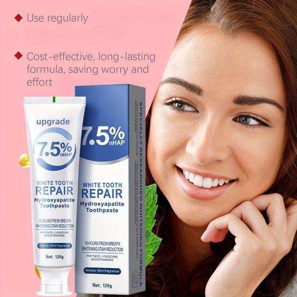 3pcs Hydroxyapatite Toothpaste, 7.5% Nano Whitening Toothpaste, Whitening Teeth, Refreshing Breath, Ideal Gift for Women, Suitable for Family And Travel - Image 6