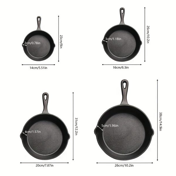 Cast Iron Skillet 3pcs-4pcs and 5pcs Cast Iron Skillet Set - Image 8