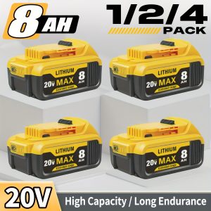 1-2-4 PACK 8.0Ah 20V Replacement For Dewalt 20V Max Battery