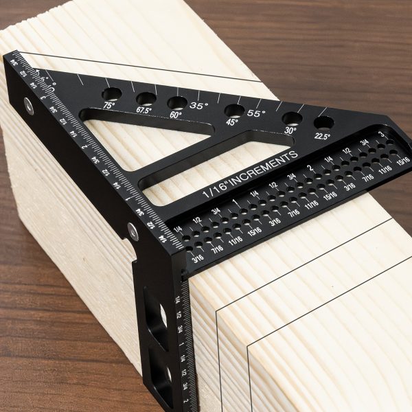 Precision Aluminum High-Accuracy Aluminum Alloy Precision 45/90 Degree Multi-Angle Measuring Ruler