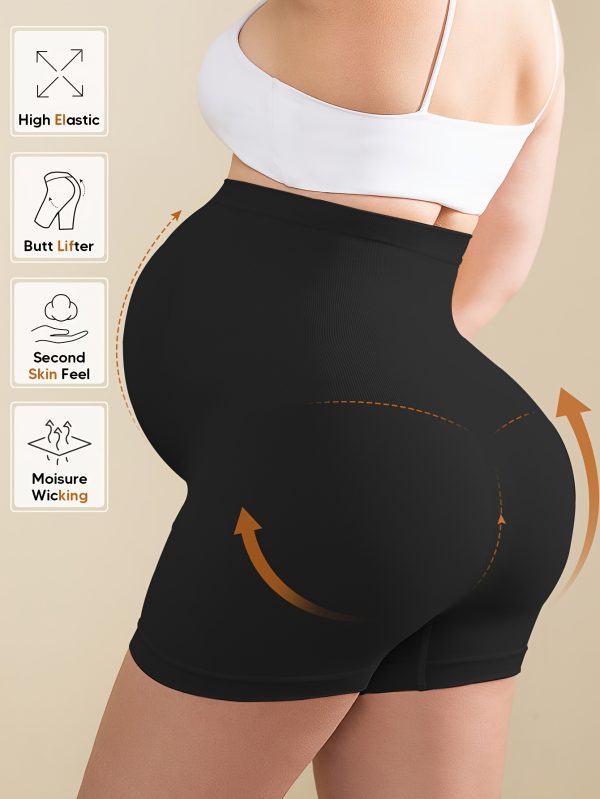Women'S High-Waist High-Stretch Belly Support Fabric with Abdominal Functionality, Ribbed Back Support Maternity Shorts, Comfortable and Breathable Suitable for the Full Pregnancy Cycle, Maternity Clothing|Breathable Fabric|Elastane Fabric - Image 10