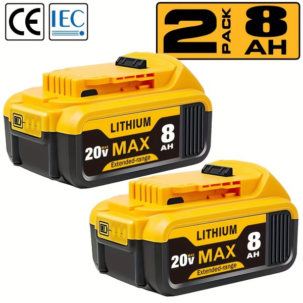 1-2-4 PACK 8.0Ah 20V Replacement For Dewalt 20V Max Battery - Image 5