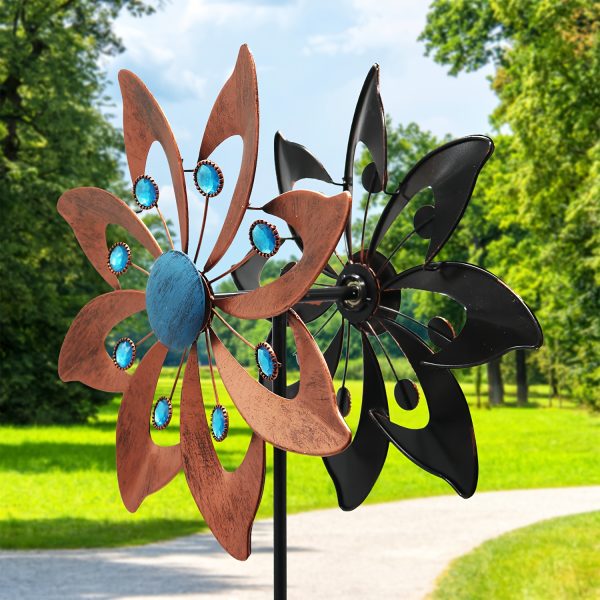 Outdoor Wind-Powered Rotating Windmill with Ground Stake, a Metal 360-Degree Double-Sided Windmill for Garden, Yard, And Lawn Decoration, Gift. - Image 6