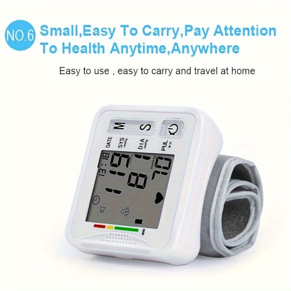 1pc TAIKON Wrist Blood Pressure Monitor with LCD Display, Adjustable Cuff, Pulse Rate Detection, and Irregular Heartbeat Alert - Battery Operated (Batteries Not Included), Blood Pressure Measurement | Comprehensive Display | Sound Playback Feature - Image 3