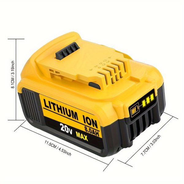 1-2-4 PACK 8.0Ah 20V Replacement For Dewalt 20V Max Battery - Image 4