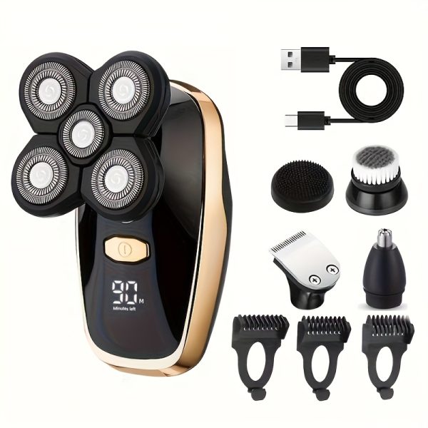 Electric Razor For Men Electric Head Hair Shaver LED Display -  Mens Cordless Rechargeable  Bald Head Razor ,five Blade Electric Shaver - Image 6