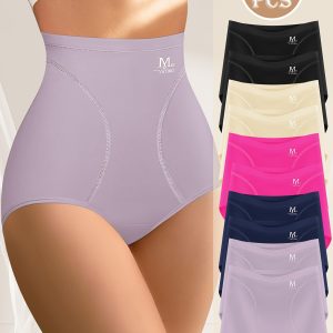 10-Pack MIOTAN Women's High-Waisted Tummy Control Seamless Panties
