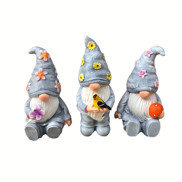 Resin Gnome Garden Statue: 3-Piece Set, American Rustic Style, Suitable for Indoor and Outdoor Use, No Electricity Required, Brand: Yi Zhitan - Image 6